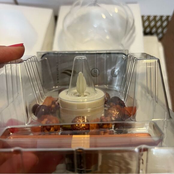 THREE Luminara Real Flame Effect RED Berry & Fall Pumpkin Ornaments-New Open Box - Picture 9 of 16